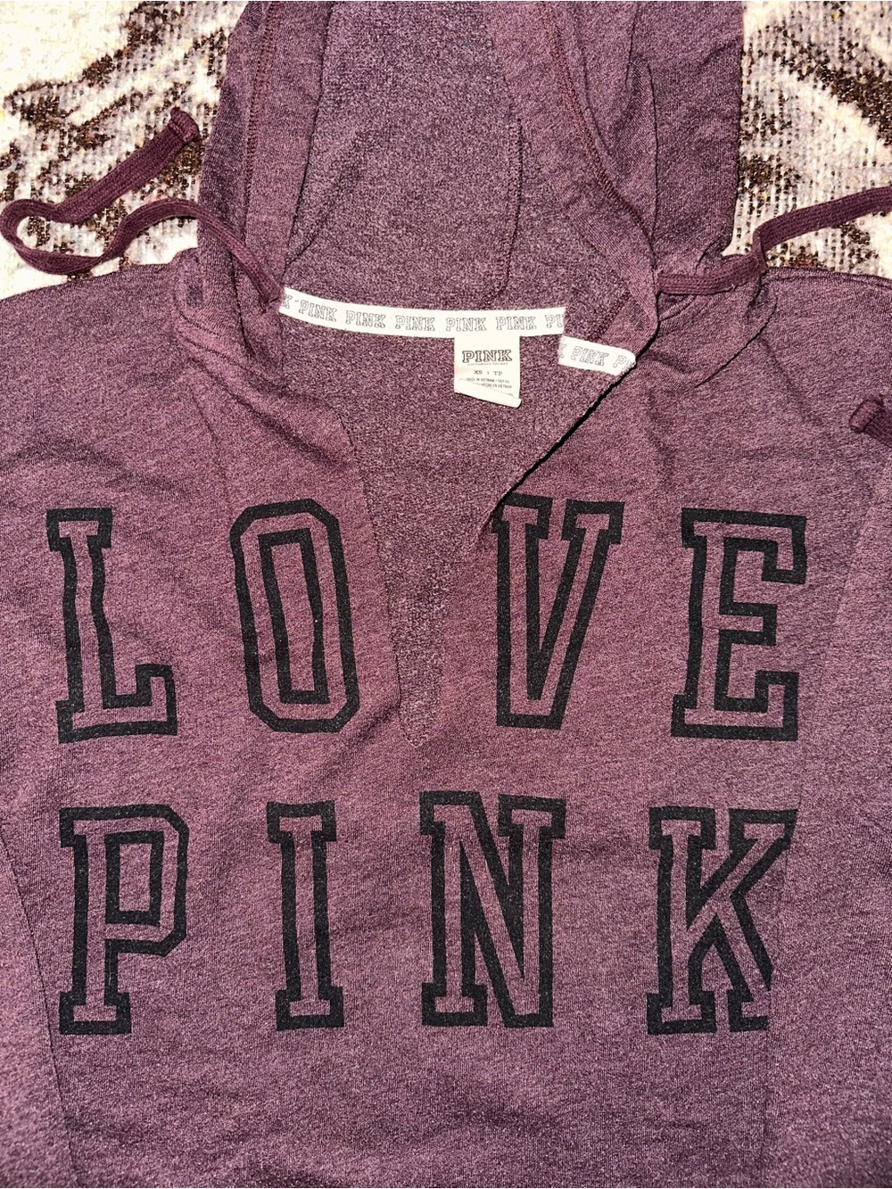 Victoria's Secret PINK Heathered Plum Hooded Pullover